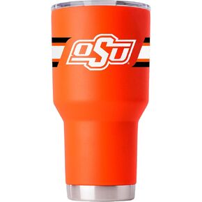 Gametime Sidekicks Oklahoma State 30oz Dark Orange Tumbler - Officially Licensed, 18/8 Stainless Steel, Double-walled, Vacuum-insulated, UV LED Printed Logos, Sweatless, Stays Hot/Cold - 360 Wrap