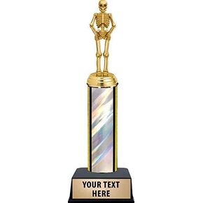 11" Halloween Skeleton Trophies, Gold Skeleton Trophy with Custom Engraving, Perfect for Halloween Contest Trophies and Halloween Awards Prime