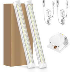 LED Shop Lights, LED Tube Light 25W 6000K, Led Garage Light, Super Bright, Under Cabinet Lighting, Linkable with Plug LED Light for Workbench Workshop Basement (2 Pack)