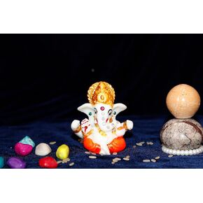 KC PRODUCTS® Polyresin Meditating Lord Ganesha Idols for Home Decor, car Dashboard, and Office Decor, Showpiece for Living Room 2.3 x 2.3 Inch/3 cm,[Multicolor]