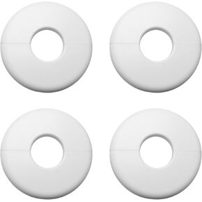 LC LICTOP White 1.1 Inch Round Escutcheon Plate Wall Split Flange ABS Wall-Mounted Self-Adhesive Water Pipe Cover for 25mm/1" Diameter Pipe 4pcs