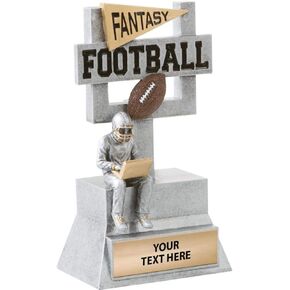 Crown Awards Fantasy Football Goal Post Sculpture Trophy - 7" Silver Fantasy Football Trophy with Custom Engraving Prime