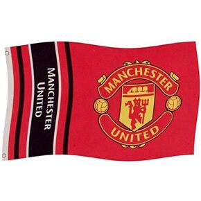 علم مانشستر يونايتد FC Wordmark Stripes (5 × 3 أقدام) (أحمر)