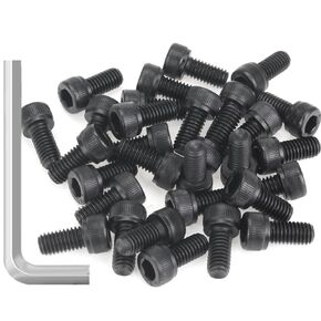 35 Pieces M6 x 12mm Socket Head Cap Screws, Thread Pitch 1.0mm, Sutemribor M6 Black Screws, 12.9 Grade Alloy Steel, Black Oxide Finish, Fully Threaded