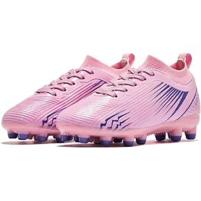 Boys Girls Soccer Cleats - Kids Dynamic Collar Football Shoes - Firm Ground Outdoor(Toddler/Little Kid/Big Kid)