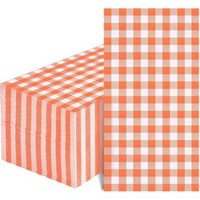 100 Pcs Yellow Gingham Napkins - Yellow and White Checkered Paper Napkins Disposable Yellow Dinner Napkins for Picnic Easter BBQ Birthday Wedding Party