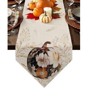 Marble Linen Table Runner-90Inch Long White and Grey Stone Texture Washable Burlap Table Runners Natural Cracks Granite Dining Dresser Scarfs for Kitchen Wedding Holiday Party Tables Decor