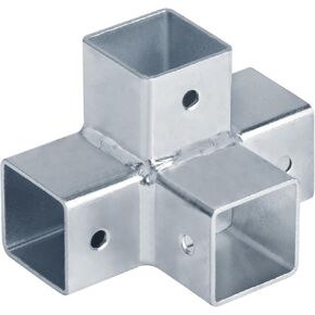 4PCS 1" X 1" X 1" X 1" Square Tube Connector, 4 Way Square Tube Structural Fitting 90 Degree Corner Joints Fence Handrail Guardrail Rails Clamps, 1.2mm Thickness