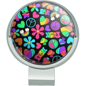 GRAPHICS & MORE Groovy Hippie Peace and Love Pattern Golf Hat Clip with Magnetic Ball Marker