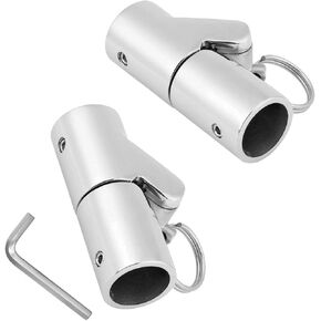 SHENGHUISS 2 Pack 7/8 Inch（22MM） Stainless Steel 316 Folding Swivel Coupling Tube Pipe Connector Fitting for Boat Hand Rail Pipe with L Shape Hex Key