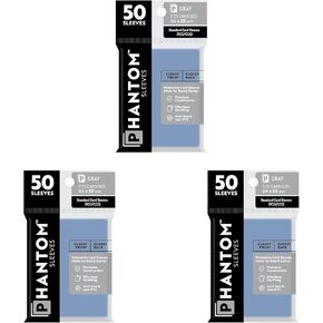 Gray Size 64 x 88mm: 3 Pack - Glossy Front/Back - 150 Sleeves, Transparent Protective Card Sleeves for Standard & Trading Card Games