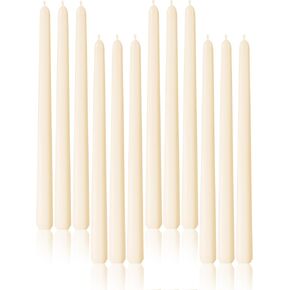 Taper Candles 10 Inch Ivory Set of 4 Unscented, Dripless, Smokeless Long Tall Tapered Candlesticks Wedding Home Decor Dinner