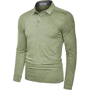 Derminpro Men’s Polo Shirts Short/Long Sleeve Quick Dry Athletic Golf T-Shirts