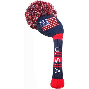 Golf Head Covers Knitted Woods Driver Fairway Hybrid Pom Pom Cover Washable Soft Kint Headcover 1 3 5 for Men Women Kids Sold in Separate