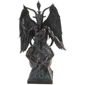Pacific Giftware Large Baphomet On Pedestal in Faux Stone Finish Statue