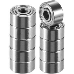 ACROPIX 692ZZ Bearings Double Shielded Pre-Lubricated Deep Groove Ball Bearings 2x6x3mm Silver Tone - Pack of 10