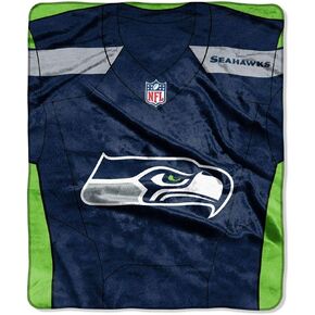 Officially Licensed NFL "Jersey" Plush Raschel Throw Blanket, Multi Color, 50" x 60"