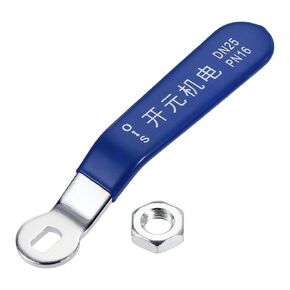 MECCANIXITY Lever Handle Iron Chrome Plated Replacement with Plastic Grip Blue for DN25 Ball Valve