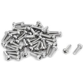 uxcell M3x10mm 316 Stainless Steel Phillips Pan Head Machine Screws Fasteners 50 Pcs