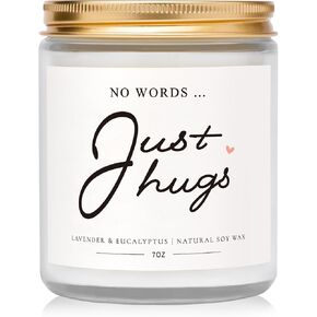Sympathy Gifts for Loss of Loved One, Thinking of You Gifts for Women, Bereavement Gift Ideas - Lavender Scented Candles, Grief Gifts for Women, Memorial Gifts, No Words Just Hugs