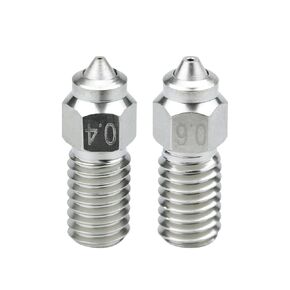 Creativity Upgrade Bimetal Nozzles 0.4mm 0.6mm Hardened Steel Plated Copper High Temperature Compatible with Neptune 4/4 Pro 3D Printer Hotend Parts, Print PEI PEEK or Carbon Fiber Filament