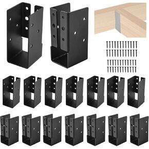8 Pcs Concealed Joist Hangers,2"x4" Outdoor Trim Concealed Flanges,Framing Bracket,Railing Brackets,Q235B Steel Powder-Coated Joist Hanger Fit for Beam,Swing, Handrail,Fence (8, 2X4)