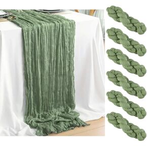 6 Pack 10Ft Cheesecloth Table Runner, Boho Gauze Table Runner, Runner Gauze Boho Wedding Decor Romantic Table Runner for Wedding Birthday Party (Terracotta) in Saudi Arabia