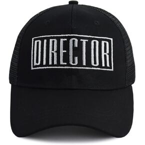 Director Trucker Hats for Men Women, Embroidered Adjustable Cotton Mesh Snapback Baseball Cap