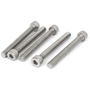 uxcell M8x70mm Thread 304 Stainless Steel Hex Socket Head Cap Screw Bolt DIN912 5pcs
