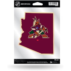 Rico Industries NHL Hockey Arizona Coyotes Primary 5" x 7" Home State Decal, White