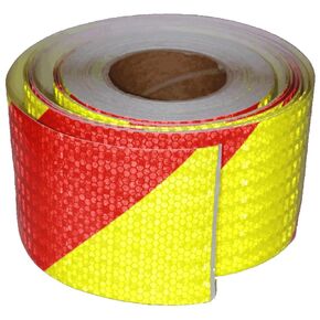 Yellow Black Reflective Tape Outdoor Waterproof 1 inch X 66 feet, High Visibility Hazard Conspicuity Safety Industrial Marking Tape