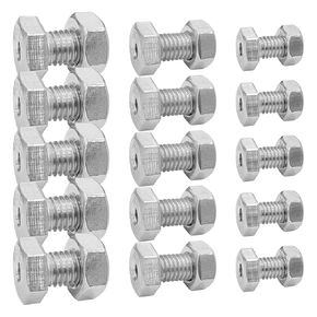 15pcs Hollow External Hexagon Screw, M6/M8/M10 Cylindrical Hollow Bolt, 304 Stainless Steel Lamp Threading Screws Through Hole Bolt with Nut, Screw Length:16mm