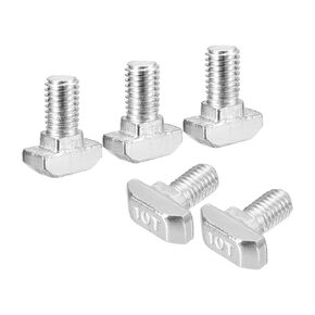 uxcell M8x40mm T Slot Drop-in Bolt, 20Pcs Carbon Steel Nickel Plated Hammer Head T-Bolt T Shape Stud Sliding Screw for 45 Series Aluminum Profile