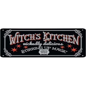 Witch Decor Tin Sign Witch Magic Sign Halloween Sign Halloween Decoration Witch Sign Witch Decoration Halloween Magic Metal Signs Farm Bar 4x16 Inch