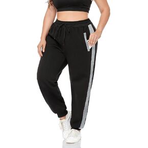 ZERDOCEAN Women's Plus Size Fleece Lined Sweatpants Warm Fleece Joggers Pants Active Track Pant with Pockets