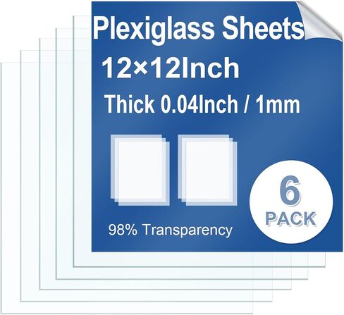 6 Pack Clear Plexiglass Sheets 8×10"×0.04" Thin PET Plexiglass Sheets for Craft Projects Easy-Process Transparent Flexible Plastic Blanks Sheeting for Picture Frames in Saudi Arabia