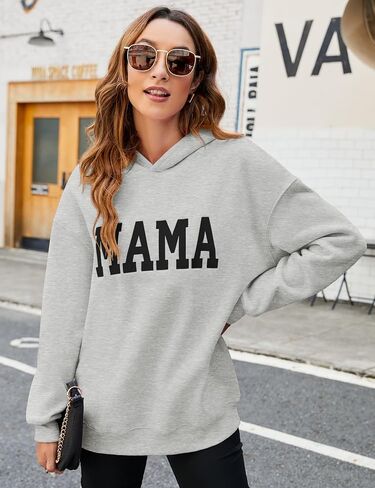 AKEWEI Womens Fleece Oversized Sweatshirt Letter Graphic Hoodies Long Sleeve Pullover Fall/Winter Clothes in Saudi Arabia