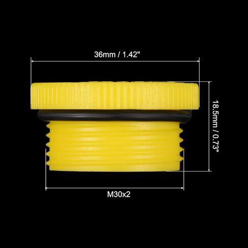 PATIKIL عقد المقابس M30x2، 2 حزمة PP البلاستيك الذكور مترابطة عرافة مقبس ختم المسمار نهاية غطاء، أصفر in Saudi Arabia
