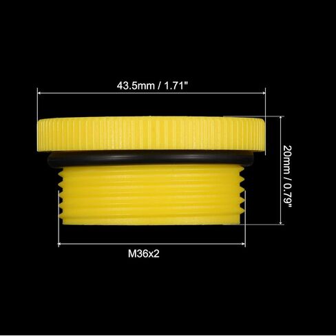 PATIKIL عقد المقابس M30x2، 2 حزمة PP البلاستيك الذكور مترابطة عرافة مقبس ختم المسمار نهاية غطاء، أصفر in Saudi Arabia