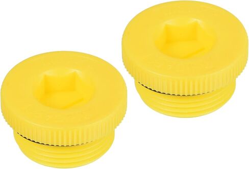 PATIKIL عقد المقابس M30x2، 2 حزمة PP البلاستيك الذكور مترابطة عرافة مقبس ختم المسمار نهاية غطاء، أصفر in Saudi Arabia