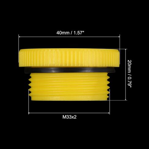 PATIKIL عقد المقابس M30x2، 2 حزمة PP البلاستيك الذكور مترابطة عرافة مقبس ختم المسمار نهاية غطاء، أصفر in Saudi Arabia