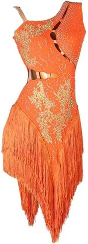 LIUHUO Latin Dance Dress Hollow Suspender Tassel Hem Show, Party, Competition Performance in Saudi Arabia