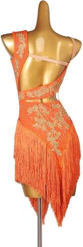 LIUHUO Latin Dance Dress Hollow Suspender Tassel Hem Show, Party, Competition Performance in Saudi Arabia