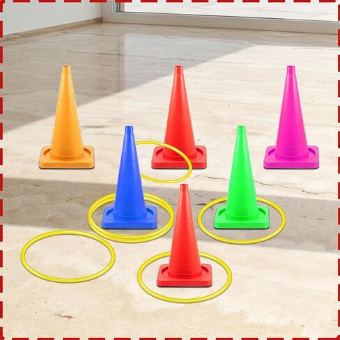 30 Pcs Plastic Ring Toss Game – Outdoor Toss Rings for Carnival Party Favors, Family Gatherings & Events | Perfect for Speed and Agility Practice in Saudi Arabia