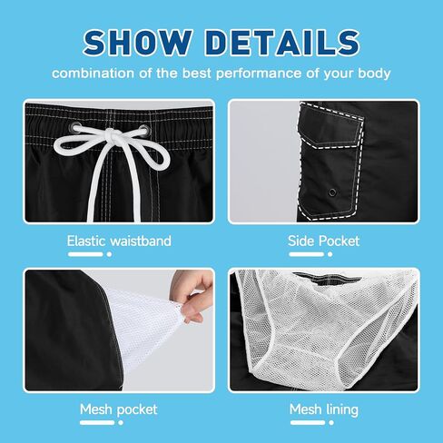 Mens Swim Trunks Swim Shorts Swimming Trunks Swimsuit Quick Dry with Mesh Lining Swimwear in Saudi Arabia
