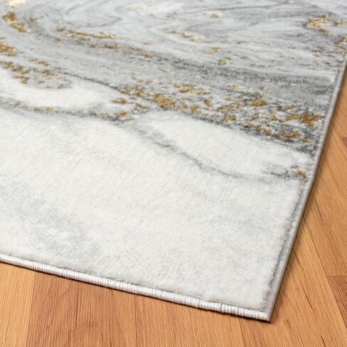سجادة LUXE WEAVERS ذات تأثير رخامي تجريدي باللون الرمادي مقاس 5x7 in Kuwait