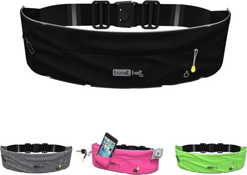 Boost Belt Bag Running Belt Phone Holder for Running Waist Pack for Fitness Key Clip Grey Fanny Pack Cangureras (Grey) in Saudi Arabia