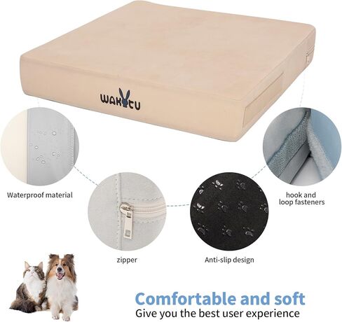 Cat Beds for Indoor Cats -Dog House for Small Dogs Or Cats,Removable Cushion with Collapsible and Foldable Puppy Pet Beds，3 Folding Methods for Indoor Outdoors (Khaki) in Kuwait