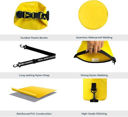 Seal Skin Covers Dry Bag 10L Waterproof Bag for Secure Storage, Ideal Dry Bags for Kayaking Waterproof Boat Accessories, Reliable Dry Bags Waterproof, Perfect Waterproof Bags for Boating Blue in Saudi Arabia