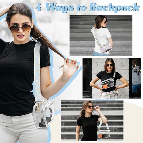 Clear Crossbody Bag Stadium Approved-Clear Purses for Women-Transparent Plastic Bag for Concerts Sports Events Games in Saudi Arabia